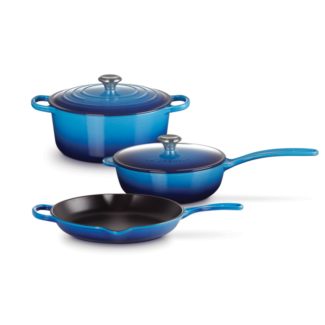 5-Piece Enamelled Cast Iron Cookware Set, view 1
